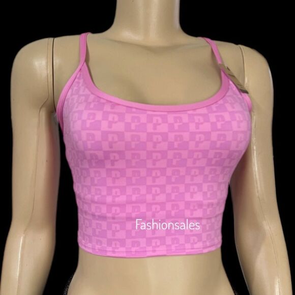 Victorias Secret Pink Active Ultimate Lined Padded Sports tank top bra pink S - Picture 4 of 7